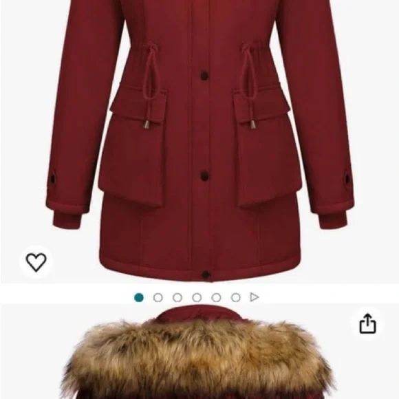 NWT Beyove Women's Waterproof Winter Parka with Removable HoodFaux Fur Lining‌‌ - Picture 6 of 6